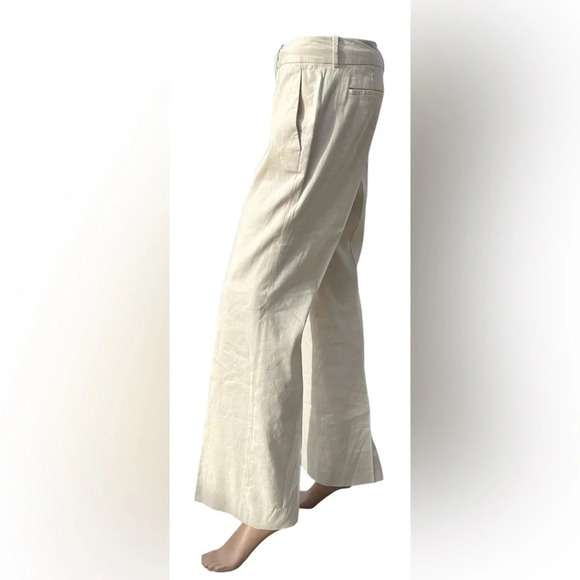 Banana Republic Flax Blend Stretch Martin Fit Womens Dress Pant Cream Size 6P - Picture 5 of 9